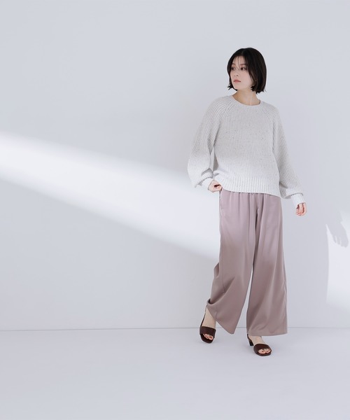 NATURAL BEAUTY BASIC（ナチュラルビューティーベーシック）の「◇サテンイージーパンツ（その他パンツ・レディース・オフホワイト/ベージュ/ブラック・MEDIUM/P/S）」の20枚目の写真