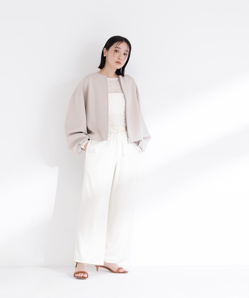 NATURAL BEAUTY BASIC（ナチュラルビューティーベーシック）の「◇サテンイージーパンツ（その他パンツ・レディース・オフホワイト/ベージュ/ブラック・MEDIUM/P/S）」の6枚目の写真