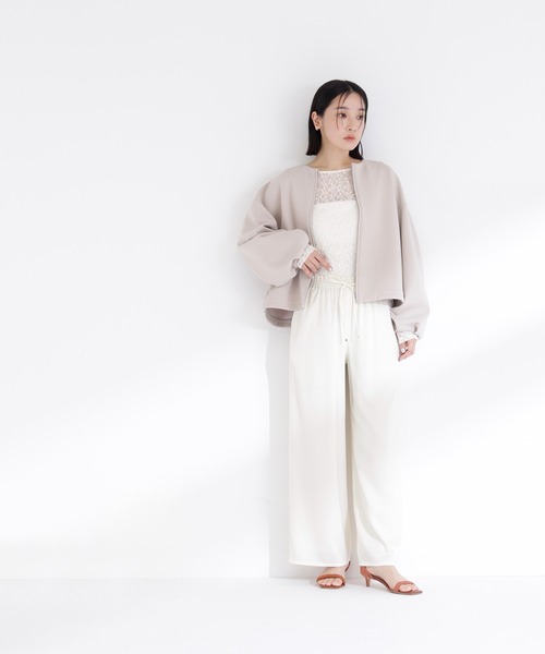 NATURAL BEAUTY BASIC（ナチュラルビューティーベーシック）の「◇サテンイージーパンツ（その他パンツ・レディース・オフホワイト/ベージュ/ブラック・MEDIUM/P/S）」の8枚目の写真