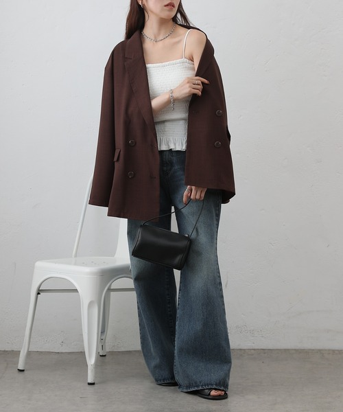 COLONY 2139(コロニートゥーワンスリーナイン)の「カップ付シャーリングキャミソール(キャミソール・レディース・ブラック/オフホワイト・FREE)」の9枚目の写真