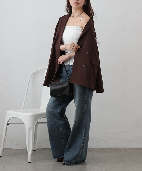 COLONY 2139(コロニートゥーワンスリーナイン)の「カップ付シャーリングキャミソール(キャミソール・レディース・ブラック/オフホワイト・FREE)」の10枚目の写真