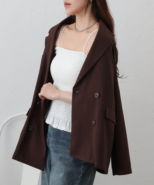 COLONY 2139(コロニートゥーワンスリーナイン)の「カップ付シャーリングキャミソール(キャミソール・レディース・ブラック/オフホワイト・FREE)」の4枚目の写真