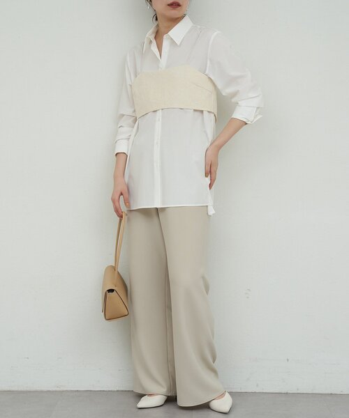 GALLARDAGALANTE(ガリャルダガランテ)の「【セットアップ対応】ジャガードキャミ(シャツ/ブラウス・レディース・アイボリー/ブルー・FREE)」の7枚目の写真