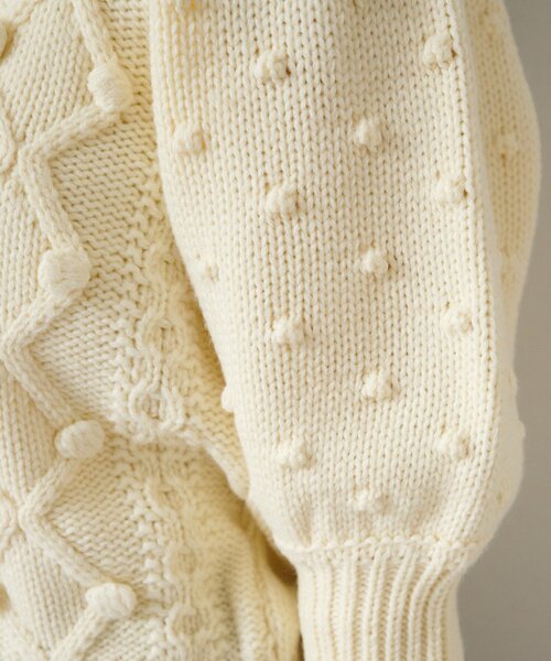 Kastane（カスタネ）の「*ポンポンニットカーディガン（カーディガン/ボレロ・レディース・アイボリー/グレー・FREE）」の13枚目の写真