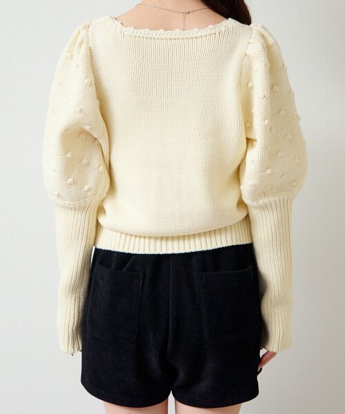 Kastane（カスタネ）の「*ポンポンニットカーディガン（カーディガン/ボレロ・レディース・アイボリー/グレー・FREE）」の16枚目の写真