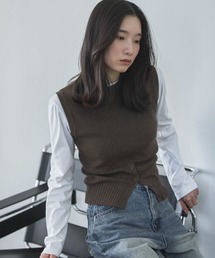 feepur（フェピュール）の「【ハンドウォッシャブル】ヘムボタンニットベスト（ニット/セーター）」