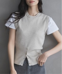 feepur（フェピュール）の「【ハンドウォッシャブル】ヘムボタンニットベスト（ニット/セーター）」