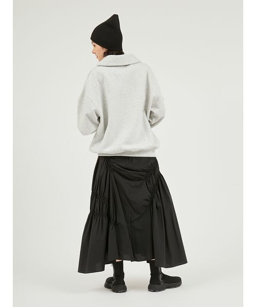 NEW BALANCE（ニューバランス）の「【New Balance for emmi】Track side フリースハーフジップ（スウェット・レディース・ライトグレー・M/S）」の7枚目の写真