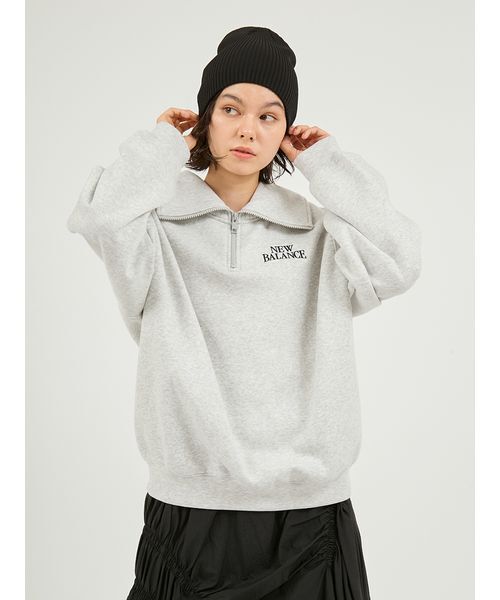 NEW BALANCE（ニューバランス）の「【New Balance for emmi】Track side フリースハーフジップ（スウェット・レディース・ライトグレー・M/S）」の8枚目の写真