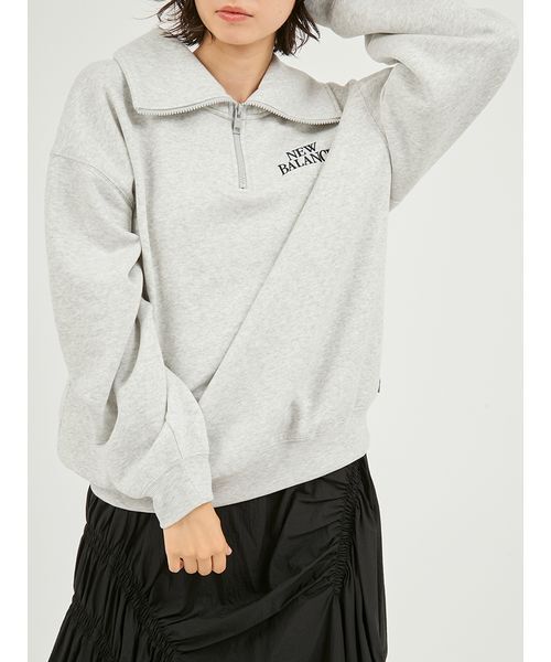 NEW BALANCE（ニューバランス）の「【New Balance for emmi】Track side フリースハーフジップ（スウェット・レディース・ライトグレー・M/S）」の9枚目の写真