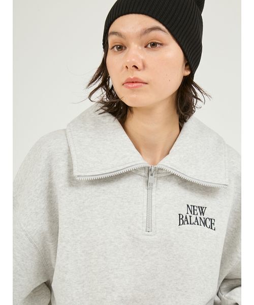 NEW BALANCE（ニューバランス）の「【New Balance for emmi】Track side フリースハーフジップ（スウェット・レディース・ライトグレー・M/S）」の11枚目の写真