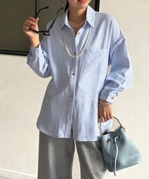 Chez toi | ストライプウエスト絞りシャツ(シャツ/ブラウス)