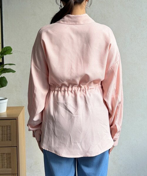 Chez toi（シェトワ）の「ストライプウエスト絞りシャツ（シャツ/ブラウス・レディース・グレー/サックスブルー/レッド・FREE）」の9枚目の写真