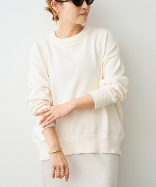 Deuxieme Classe（ドゥーズィエムクラス）の「*ベーシック ニット（ニット/セーター・レディース・グレー/ホワイト系その他/ネイビー/ベージュ・FREE）」の2枚目の写真