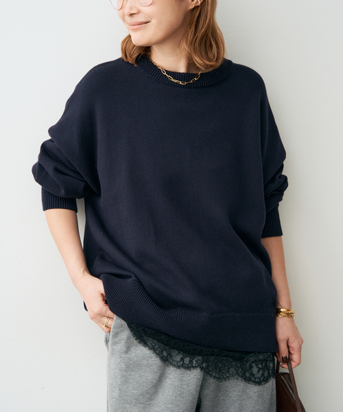 Deuxieme Classe（ドゥーズィエムクラス）の「*ベーシック ニット（ニット/セーター・レディース・グレー/ホワイト系その他/ネイビー/ベージュ・FREE）」の4枚目の写真