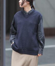 FORK&SPOON | FORK&SPOON テープヤーンVネックニットベスト(ベスト)