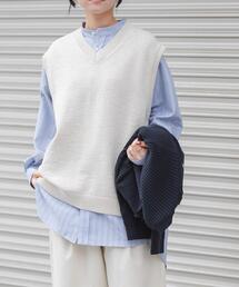 FORK&SPOON | FORK&SPOON テープヤーンVネックニットベスト(ベスト)