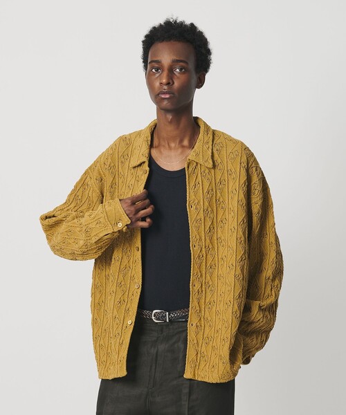 BEAUTY&YOUTH UNITED ARROWS(ビューティーアンドユースユナイテッドアローズ)の「<OWNESS>クリスピー リーフ ニット シャツ(カーディガン/ボレロ・メンズ・マスタード/ダークブラウン・L/M/S)」の10枚目の写真
