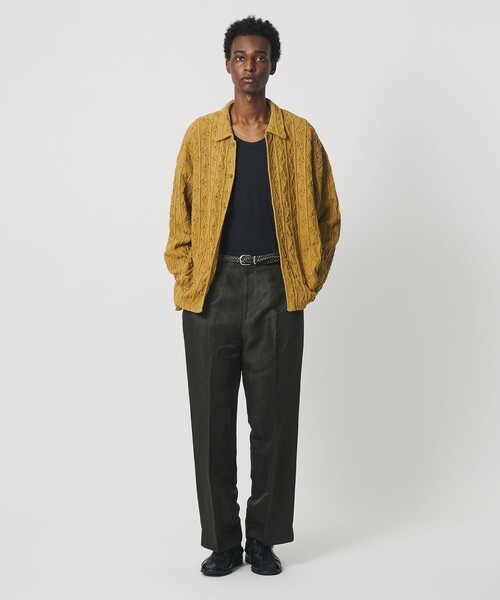 BEAUTY&YOUTH UNITED ARROWS(ビューティーアンドユースユナイテッドアローズ)の「<OWNESS>クリスピー リーフ ニット シャツ(カーディガン/ボレロ・メンズ・マスタード/ダークブラウン・L/M/S)」の11枚目の写真