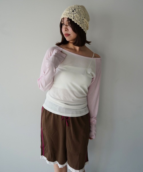 SANSeLF（サンセルフ）の「【SANSeLF】ベーシックラグラントップス saw26s016（その他トップス・レディース・ピンク/イエロー/ネイビー・FREE）」の2枚目の写真