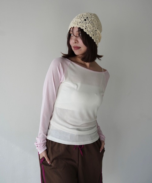 SANSeLF（サンセルフ）の「【SANSeLF】ベーシックラグラントップス saw26s016（その他トップス・レディース・ピンク/イエロー/ネイビー・FREE）」の8枚目の写真