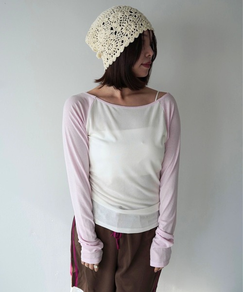SANSeLF（サンセルフ）の「【SANSeLF】ベーシックラグラントップス saw26s016（その他トップス・レディース・ピンク/イエロー/ネイビー・FREE）」の9枚目の写真