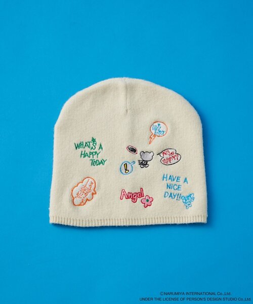 w closet（ダブルクローゼット）の「【ANGEL BLUE】ナカムラくん落書きビーニー（キャップ・レディース・アイボリー・FREE）」の2枚目の写真
