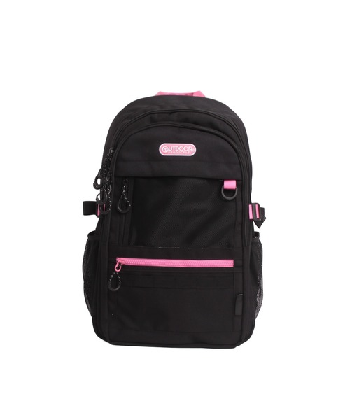 OUTDOOR PRODUCTS（アウトドアプロダクツ）の「軽量 大容量バックパック 32L（バックパック/リュック・レディース・ブラック×ホワイト/ピンク/ブルー/ブラック・FREE）」の4枚目の写真