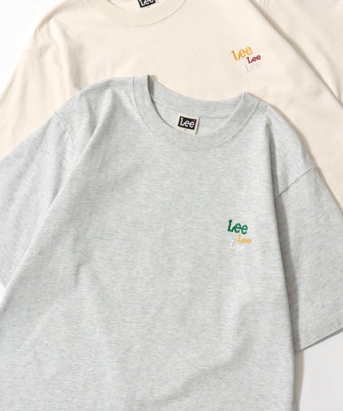 Lee（リー）の「Lee/リー POCKET･MULT LOGO SS TEE/オーバーサイズ ミニロゴポケット･マルチロゴ ワンポイント刺繍 半袖Tシャツ/無地T/ボーダーT/レディース メンズ（Tシャツ/カットソー・メンズ・ブラック/ホワイト/ブラウン/チャコールグレー/ホワイト系その他/ベージュ系その他/ブルー系その他/グレー系その他/ブルー系その他2・M/L/XL）」の5枚目の写真