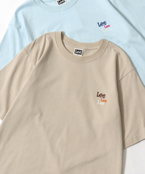 Lee（リー）の「Lee/リー POCKET･MULT LOGO SS TEE/オーバーサイズ ミニロゴポケット･マルチロゴ ワンポイント刺繍 半袖Tシャツ/無地T/ボーダーT/レディース メンズ（Tシャツ/カットソー・メンズ・ブラック/ホワイト/ブラウン/チャコールグレー/ホワイト系その他/ベージュ系その他/ブルー系その他/グレー系その他/ブルー系その他2・M/L/XL）」の7枚目の写真