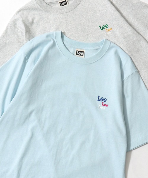 Lee（リー）の「Lee/リー POCKET･MULT LOGO SS TEE/オーバーサイズ ミニロゴポケット･マルチロゴ ワンポイント刺繍 半袖Tシャツ/無地T/ボーダーT/レディース メンズ（Tシャツ/カットソー・メンズ・ブラック/ホワイト/ブラウン/チャコールグレー/ホワイト系その他/ベージュ系その他/ブルー系その他/グレー系その他/ブルー系その他2・M/L/XL）」の8枚目の写真