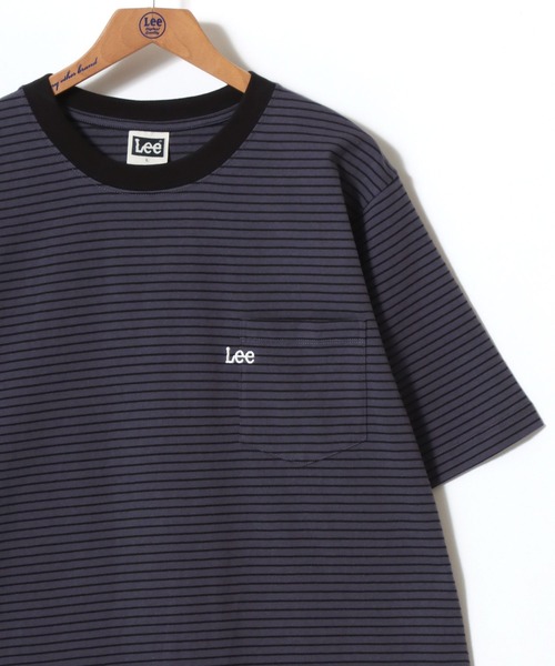 Lee（リー）の「Lee/リー POCKET･MULT LOGO SS TEE/オーバーサイズ ミニロゴポケット･マルチロゴ ワンポイント刺繍 半袖Tシャツ/無地T/ボーダーT/レディース メンズ（Tシャツ/カットソー・メンズ・ブラック/ホワイト/ブラウン/チャコールグレー/ホワイト系その他/ベージュ系その他/ブルー系その他/グレー系その他/ブルー系その他2・M/L/XL）」の12枚目の写真