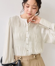 VIS | エアリーサテンシャーリングブラウス/イージーケア(シャツ/ブラウス)