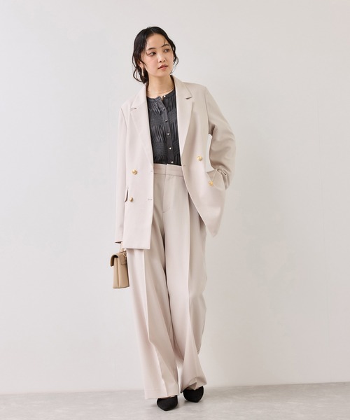 VIS(ビス)の「エアリーサテンシャーリングブラウス/イージーケア(シャツ/ブラウス・レディース・チャコールグレー/キナリ/ピンク・FREE)」の18枚目の写真