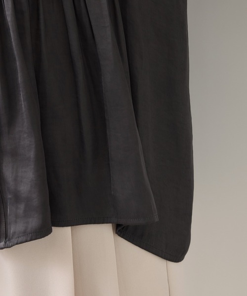 VIS(ビス)の「エアリーサテンシャーリングブラウス/イージーケア(シャツ/ブラウス・レディース・チャコールグレー/キナリ/ピンク・FREE)」の12枚目の写真