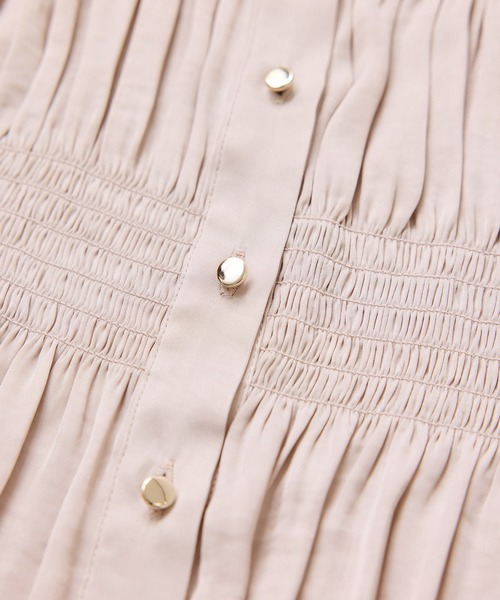 VIS(ビス)の「エアリーサテンシャーリングブラウス/イージーケア(シャツ/ブラウス・レディース・チャコールグレー/キナリ/ピンク・FREE)」の10枚目の写真