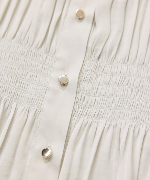 VIS(ビス)の「エアリーサテンシャーリングブラウス/イージーケア(シャツ/ブラウス・レディース・チャコールグレー/キナリ/ピンク・FREE)」の9枚目の写真