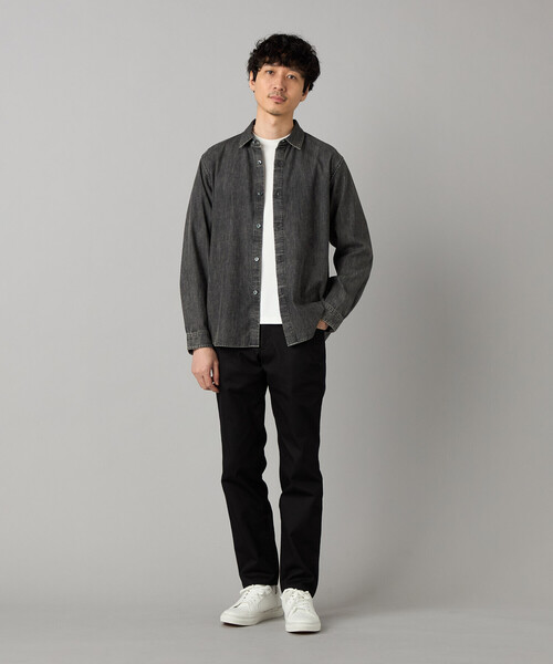 COMME CA MEN(コムサメン)の「エイジング加工デニム レギュラーカラーシャツ(シャツ/ブラウス・メンズ・ブラック・L/M/S/XL)」の2枚目の写真