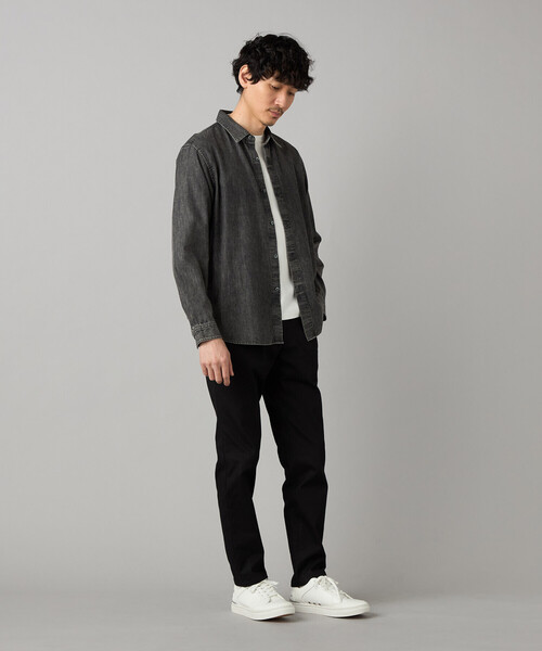 COMME CA MEN(コムサメン)の「エイジング加工デニム レギュラーカラーシャツ(シャツ/ブラウス・メンズ・ブラック・L/M/S/XL)」の3枚目の写真