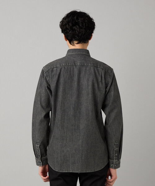 COMME CA MEN(コムサメン)の「エイジング加工デニム レギュラーカラーシャツ(シャツ/ブラウス・メンズ・ブラック・L/M/S/XL)」の9枚目の写真