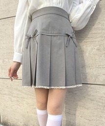F i.n.t | 【セットアップ対応】ダブルリボンレース使いプリーツミニスカート(スカート)
