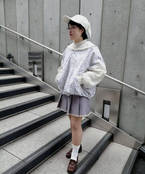F i.n.t（フィント）の「【セットアップ対応】ダブルリボンレース使いプリーツミニスカート/fint フィント（スカート・レディース・ラベンダー/ライトグレー・FREE）」の19枚目の写真