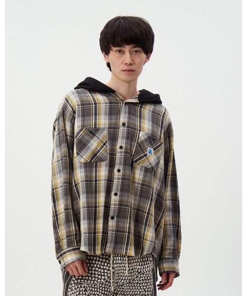 DISCOVERED(ディスカバード)の「DEVIL'S HOODIE CHECK SHIRTS(シャツ/ブラウス・メンズ・グリーン/ブラック/レッド・LARGE/SMALL)」の2枚目の写真