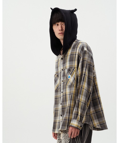DISCOVERED(ディスカバード)の「DEVIL'S HOODIE CHECK SHIRTS(シャツ/ブラウス・メンズ・グリーン/ブラック/レッド・LARGE/SMALL)」の5枚目の写真