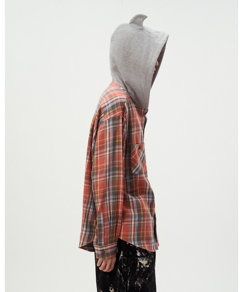 DISCOVERED(ディスカバード)の「DEVIL'S HOODIE CHECK SHIRTS(シャツ/ブラウス・メンズ・グリーン/ブラック/レッド・LARGE/SMALL)」の10枚目の写真