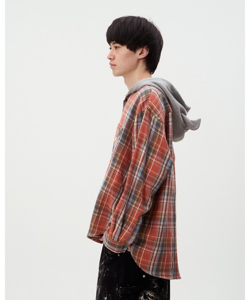 DISCOVERED(ディスカバード)の「DEVIL'S HOODIE CHECK SHIRTS(シャツ/ブラウス・メンズ・グリーン/ブラック/レッド・LARGE/SMALL)」の6枚目の写真