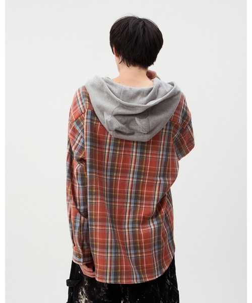 DISCOVERED(ディスカバード)の「DEVIL'S HOODIE CHECK SHIRTS(シャツ/ブラウス・メンズ・グリーン/ブラック/レッド・LARGE/SMALL)」の8枚目の写真