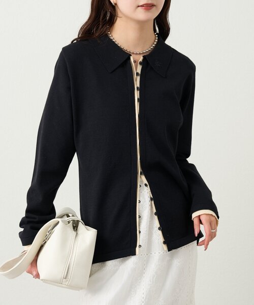 mystic（ミスティック）の「長袖ポロニット（カーディガン/ボレロ・レディース・イエロー/ブラック系その他2/ブラック/オフホワイト・FREE）」の3枚目の写真