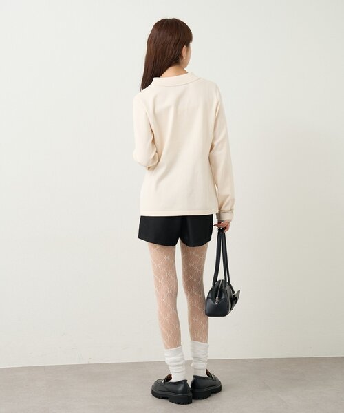 mystic（ミスティック）の「長袖ポロニット（カーディガン/ボレロ・レディース・イエロー/ブラック系その他2/ブラック/オフホワイト・FREE）」の13枚目の写真