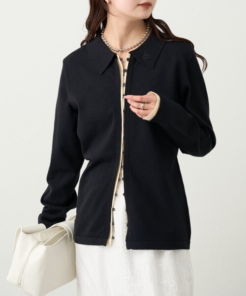 mystic（ミスティック）の「長袖ポロニット（カーディガン/ボレロ・レディース・イエロー/ブラック系その他2/ブラック/オフホワイト・FREE）」の16枚目の写真